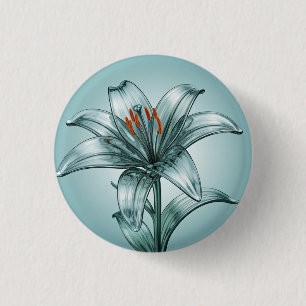 Beautiful Glass Lily 3 Cm Round Badge