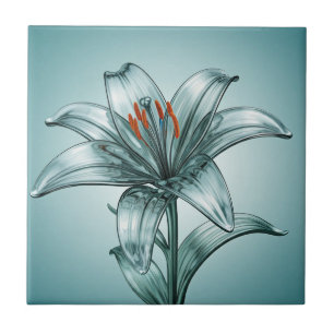 Beautiful Glass Lily  Ceramic Tile