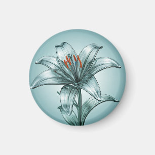 Beautiful Glass Lily Magnet