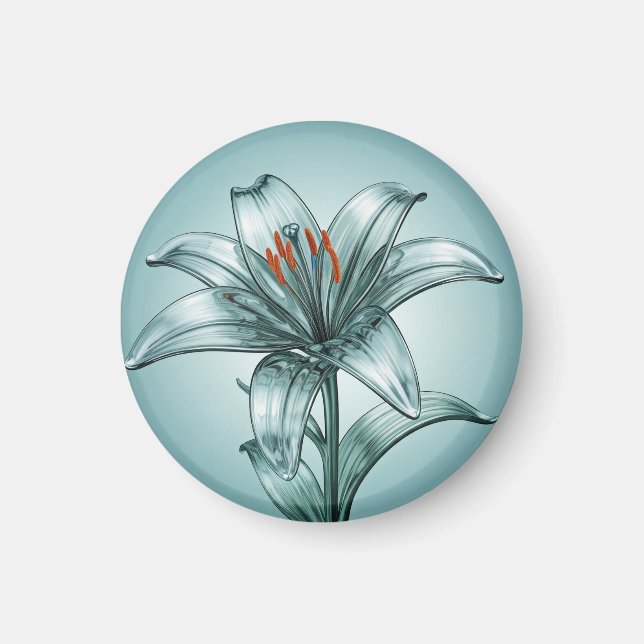 Beautiful Glass Lily  Magnet (Front)