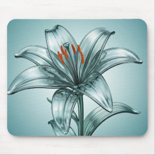 Beautiful Glass Lily Mouse Pad