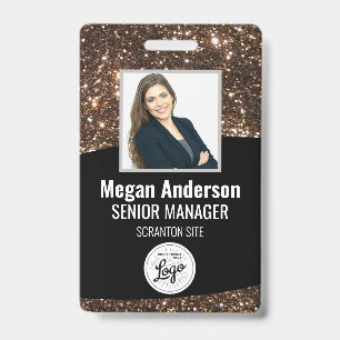 Beautiful Glitter Employee Photo ID Badge