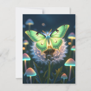 Beautiful Glowing Luna Moth Postcard