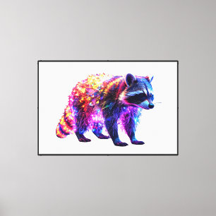 Beautiful Glowing Racoon Canvas Print