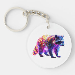 Beautiful Glowing Racoon Key Ring