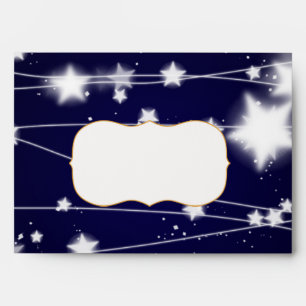 Beautiful Glowing Stars Blue Christmas Envelopes