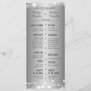 Beautiful Glowing Stars Silver Wedding Program