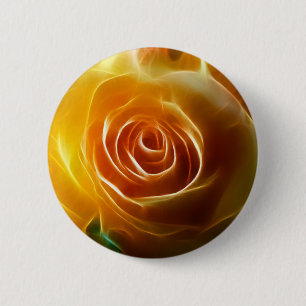 Beautiful Glowing Yellow Rose 6 Cm Round Badge