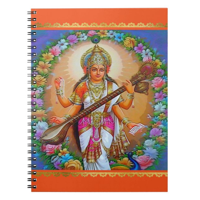 Beautiful Goddess Saraswati Notebook (Front)