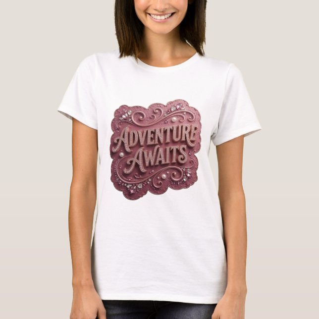 Beautiful Gold ADVENTURE AWAITS Custom Tee (Front)