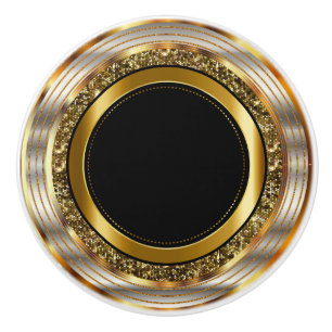 Beautiful Gold and Black Ceramic Knob