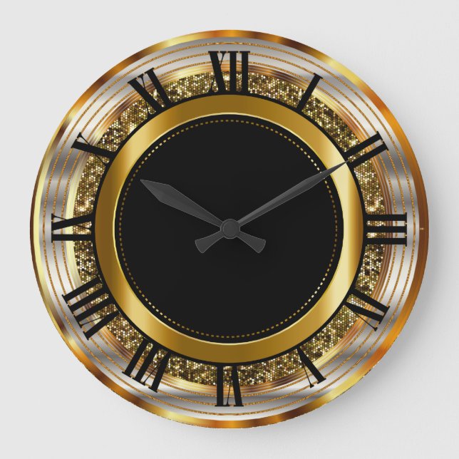 Beautiful Gold and Black Large Clock (Front)