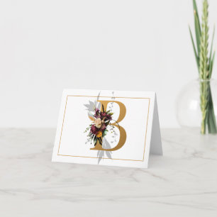 BEAUTIFUL GOLD AND FLORAL MONOGRAM B NOTE CARD
