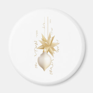 Beautiful gold and white Christmas baubles Magnet