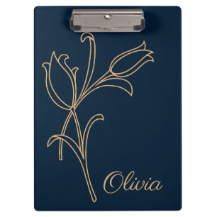Beautiful gold Art Deco tulips Clipboard