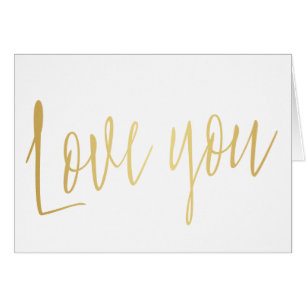 Beautiful gold calligraphy "Love you"