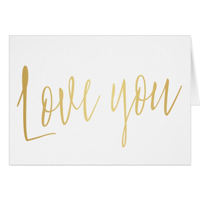 Beautiful gold calligraphy "Love you" (Front Horizontal)