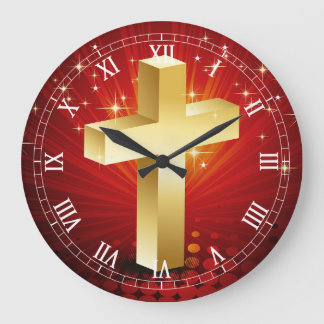Beautiful Gold Cross Christmas Clock