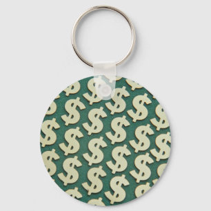 Beautiful Gold dollar signs Key Ring
