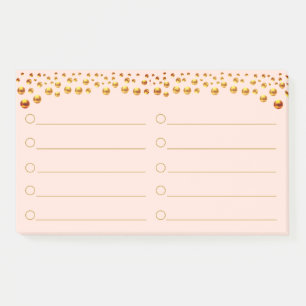 Beautiful Gold Dots Lined Post-it Notes
