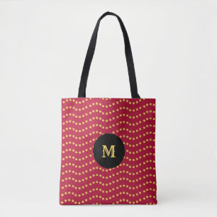 Beautiful Gold Dotted Waves Tote Bag