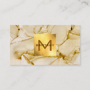 Beautiful Gold Foil Brown Beige Business Card