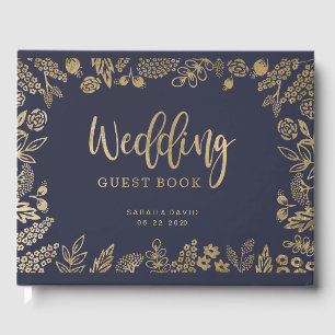 Beautiful Gold Foil Wedding Guest book