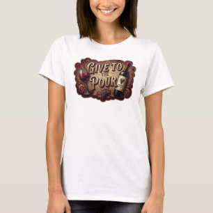 Beautiful Gold GIVE TO THE POUR 3D Text Art T-Shirt