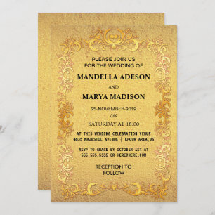 Beautiful gold invitation