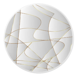 Beautiful gold lines ceramic knob