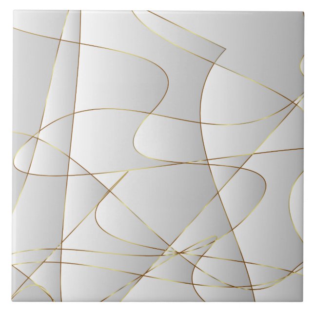 Beautiful gold lines ceramic tile (Front)
