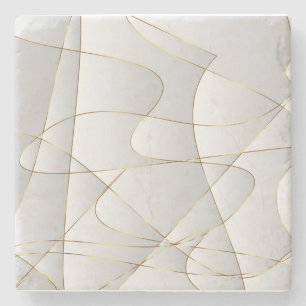 Beautiful gold lines stone coaster
