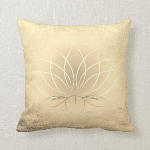 Beautiful Gold Lotus , Zen Cushion