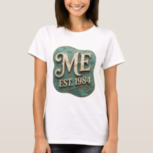Beautiful Gold ME EST 1984 Print T-Shirt