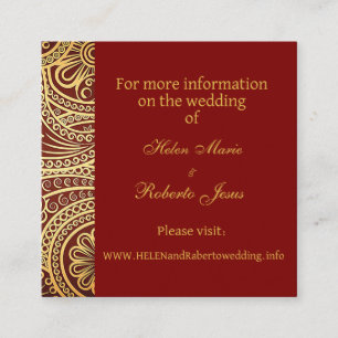 Beautiful Gold Paisley Flat Wedding Enclosure Card
