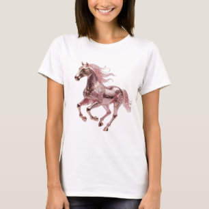 Beautiful Gold PINK GLITTERING HORSE Modern Design T-Shirt