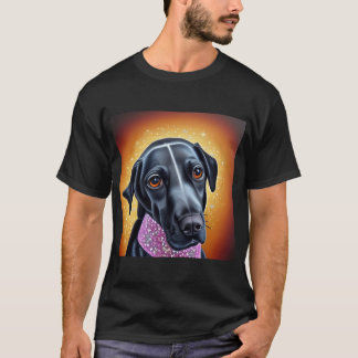 Beautiful Gold Retriever Cartoon Character Oil Pai T-Shirt