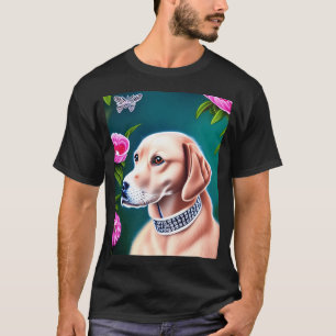 Beautiful Gold Retriever Cartoon Character Oil Pai T-Shirt