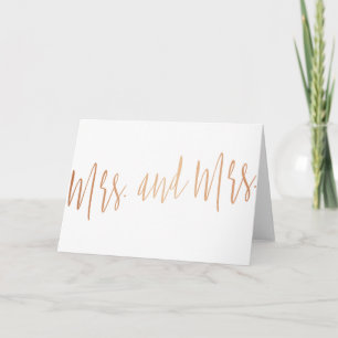 Beautiful gold rose "Mrs. and Mrs." Card