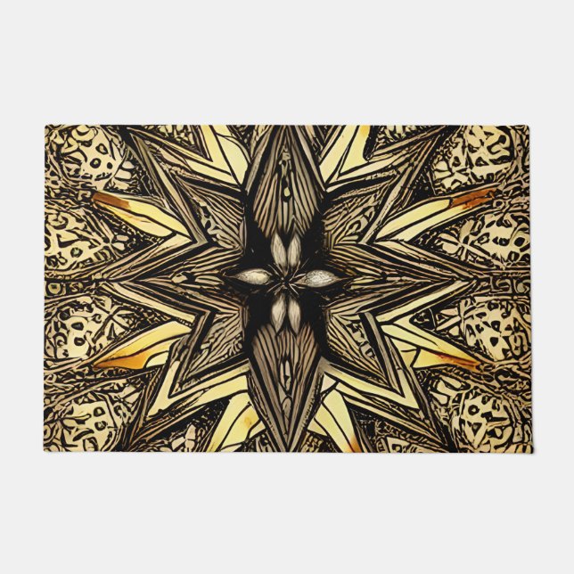 Beautiful Gold Star Doormat (Front)