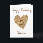 Beautiful Gold Watercolor Heart 13th Birthday Card<br><div class="desc">Beautiful Gold Watercolor Heart 13th Birthday, a cute birthday design made for any granddaughter. If you're looking for some pretty granddaughter birthday cards, teenager birthday cards or thirteenth birthday cards, this one is for you. The design features a cute gold heart, something attractive and beautiful, so, don't hesitate to personalise...</div>
