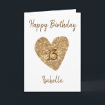 Beautiful Gold Watercolor Heart 13th Birthday Card<br><div class="desc">Beautiful Gold Watercolor Heart 13th Birthday, a cute birthday design made for any granddaughter. If you're looking for some pretty granddaughter birthday cards, teenager birthday cards or thirteenth birthday cards, this one is for you. The design features a cute gold heart, something attractive and beautiful, so, don't hesitate to personalise...</div>