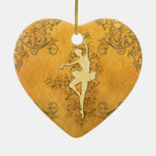 Beautiful golden ballerina ceramic tree decoration