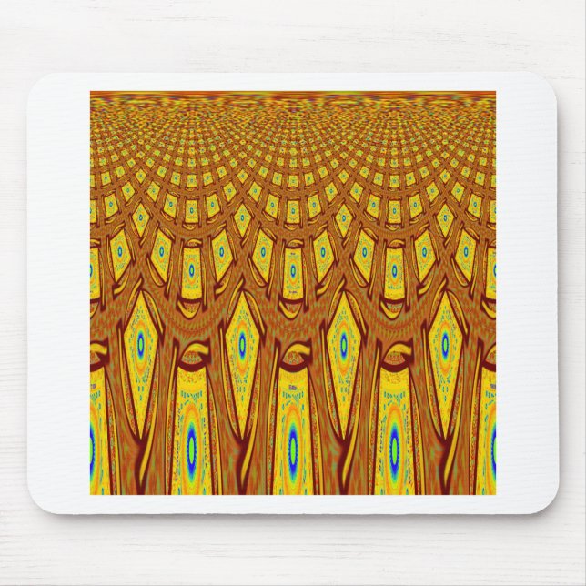 Beautiful Golden Brown African Tribal Print vector Mouse Pad (Front)