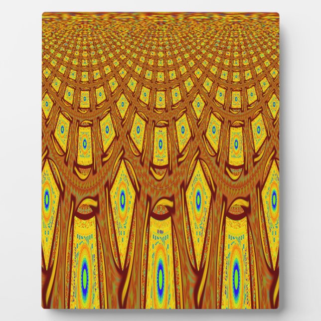 Beautiful Golden Brown African Tribal Print vector Plaque (Front)