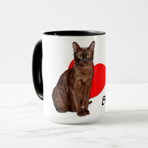 Beautiful Golden Burmese Cat Moggy Heart Love   Mug