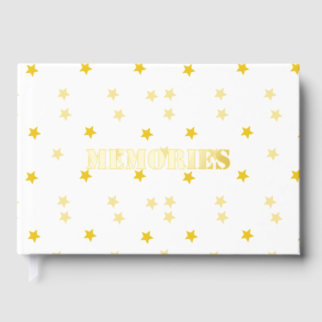 Beautiful golden foil memories photo/ guest book.  guest book (Front)
