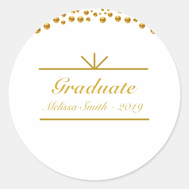 Beautiful Golden Graduate Sticker (Front)
