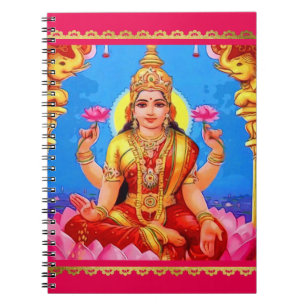 Beautiful Golden Lakshmi Diwali Goddess Notebook
