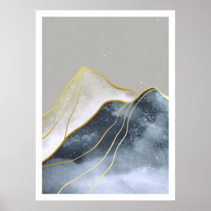 Beautiful golden line art poster